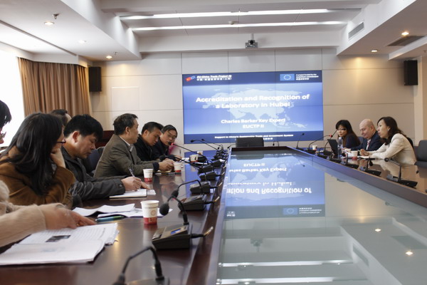 中欧世贸项目组专家会议室开会